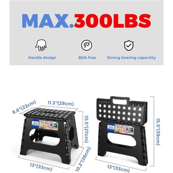 11 inch Folding Step Stool Lightweight Plastic Step Stool - 2 Pack - Foldable - Picture 4 of 7